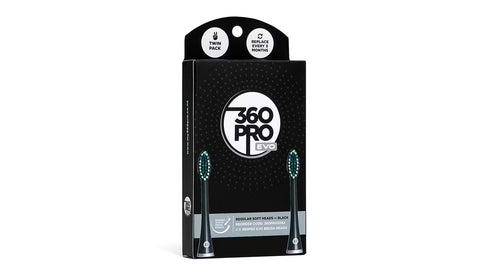 360PRO EVO HEADS REGULAR SOFT - BLACK - 2 PACK-Matakana Pharmacy